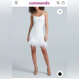 White Faux Leather Feather Mini Dress